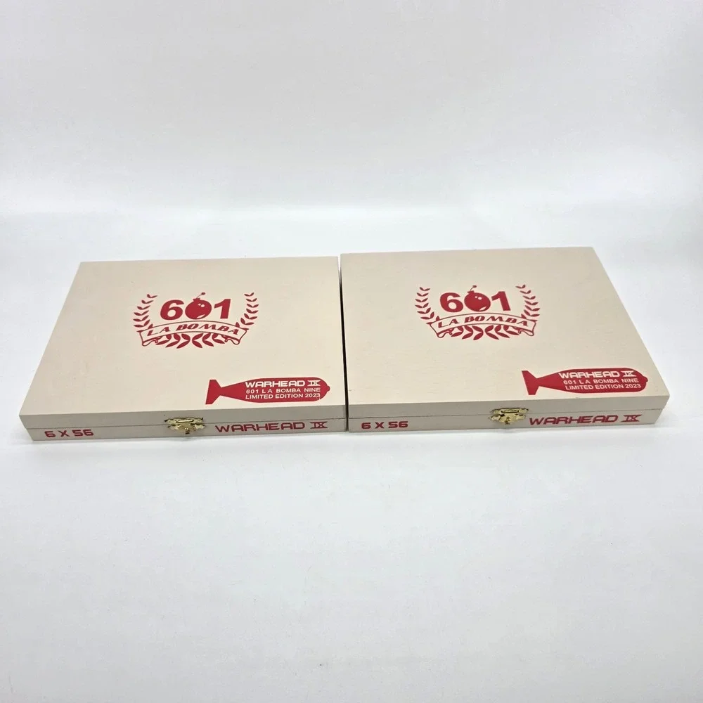 Lot of 2 Espinosa Cigars 601 La Bomba War Head Empty Cigar Boxes Limited Edition